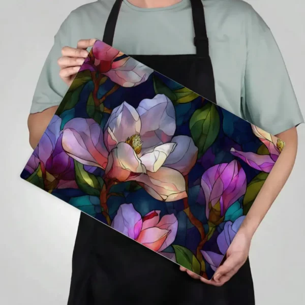 Midnight Magnolia Glass Chopping Board